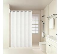 Rideau de Douche Mural Pliable et imperméable, kit Rideau de Douche résistant à l'eau + Tringle, cloison de Douche, pour Salle de Bain, Dressing, hôtel, Maison (Blanc, 120 x 180 cm / 47,2 x