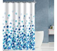 Rideau de douche Pétales bleus 200x200cm Antimoisissure Polyester Œillets 1 pack
