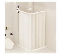 Rideau de douche pliable, Tringle à rideau de douche pliante, sans blocage perceuse, avec multicolore, plusieurs tailles(Beige,2-Fold)