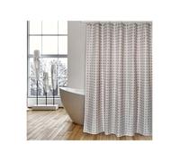Rideau de douche Polyester CAMBERRA 180x200cm QUALITE PREMIUM Beige & Blanc - Anneaux inclus MSV