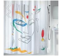 Spirella Rideau de douche FACES – Polyester 180 x 200 cm, anti-moisissure, imperméable, multicolore