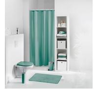 Douceur d'Intérieur, Rideau de Douche avec Crochets (180 x 200 cm) Quartz Tilleul, Jacquard Uni