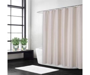 Rideau de douche raffiné en lin Vlaslinnen 200 x 200 cm, couleur ivoire