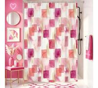 Rideau de douche rectangulaire, moderne, artistique, aquarelle, accents dorés, pêche d'été, lavable avec crochets, pour salle de bain, baignoire, appartement, décoration de 91,4 x 183 cm