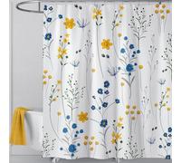Rideau de douche - Rideau étanche - Décoration de salle de bain - Sèche rapidement - 180x180 cm - Motifs floraux