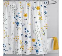 Rideau de douche - Rideau étanche - Décoration de salle de bain - Sèche rapidement - 180x180 cm - Motifs floraux