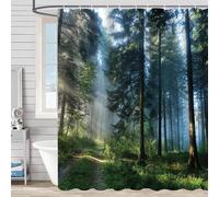 Rideau de douche Sunshine Forest 240x180cm, hydrofuge, ourlet lesté, lavable