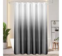 Rideau de douche Textile Gris 180X200cm Imperméable Lavable avec 12 anneaux
