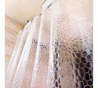 Rideau de douche transparent 180 x 200 cm, 100 % EVA - Imperméable et résistant à la moisissure - 12 anneaux inclus - Haute qualité - Rideau de douche style 1