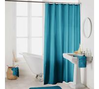 Douceur d'Intérieur Rideau de douche Essencia 180 x 200 cm polyester uni Bleu pétrole avec crochets