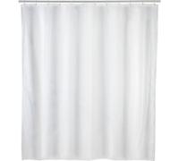 Rideau De Douche Wenko 120x200 Blanc Lavable Avec 8 Anneaux En Polyester Recyclé Imperméable écologique Anti-moisissure Durable Avec Surface Traitée Pour Une Utilisation Facile Et Entretien Simplifié