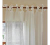 Rideau De Fenêtre En Voile Transparent Rustique De Style Américain, 1 Pièce, À Nouer 130*100,100*200,250*200,150*250,132*183,132*213,200*260,300*260UnicolorePolyester
