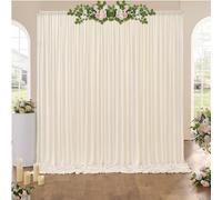 Rideau de fond pour mariage, couleur ivoire, 3 mètres de large - Ensemble de 3 pièces - 2 panneaux - 1,5 x 3 mètres - Sans plis - Aspect soyeux