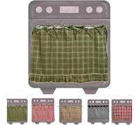 Rideau de four en coton avec rubans rustiques pour cuisinière et lave-vaisselle - Jupe tablier fabriquée à la main - 76,2 x 55,8 cm (vert)