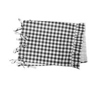 Rideau de Four Rustique à Carreaux avec Bord Volanté et Nouettes | Mélange Coton-lin, Accents Brodés, Style Cottage et Ferme, pour Portes D'appareils Cuisine