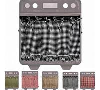 Rideau de four rustique en coton avec attaches en ruban pour cuisinière, tablier de cuisine, 76,2 x 54,8 cm (noir et blanc)