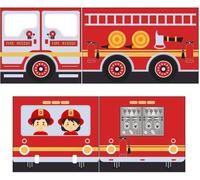 Vipack - Rideau pour lit en hauteur Pompiers 4 parties 100 % coton pour lits mi-hauts