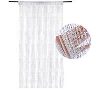 Rideau de Perles à Fils 99x199 Cm, Blanc, Séparateur d'Espace Pour Porte ou Décoration Intérieure, Événement