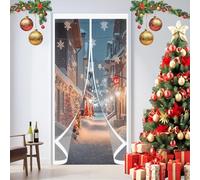 Rideau de Porte à Isolation Thermique 105 x 210 cm Durable, Coupe-Vent, Imperméable, Fermeture Automatique Moustiquaire Porte Magnétique pour Cuisine, Chambre à Coucher, A