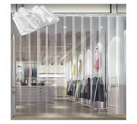 Rideau de porte à lanières en PVC transparent, rideau de porte à lanières en plae porte en vinyle coupe-vent pour chambres froides, entrepôts et garages (135 x 220 cm / 53,15 x 86,61 pouces)
