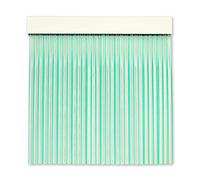 Rideau de Porte Anti Mouche à Lanières en PVC | Tringle en Aluminium | Parfait Pour Terrasse ou Entrée | Transparent-Vert | 210 * 120