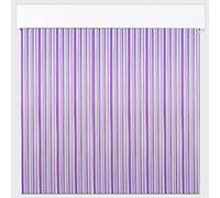 Rideau de porte anti mouche | Rideau à lanières en PVC et tringle à rideaux en aluminium | Parfait pour la terrasse ou la porte d'entrée | Transparent-Lilas | 210 * 120