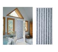 Rideau de porte chenille florence gris blanc - 120 x 220 cm - morel