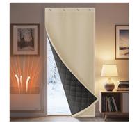 Rideau de Porte Coupe-vent Anti Froid 420 g/m² 100x210cm Beige,Autocollant,Isolant,Imperméable,Anti-Bruit,Occultant,Pour Maison
