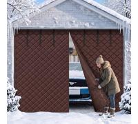 Rideau de Porte de Garage Isolant Thermique, Écran Magnétique Hivernal | Épais Coupe-Vent Étanche Sur Mesure, Soudage Sans Trou, Fixation Rapide, Économie de Chauffage(Brown - Solid Panel)