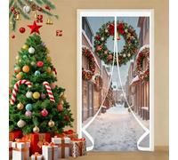 Rideau de Porte D'Hiver 150 x 216 cm Coupe-Vent, Protection Contre Le Froid, Isolation Thermique Magnétique Moustiquaire pour Cuisine et Salon de Porte, A