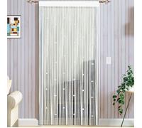Rideau de porte en perles - Anti mouches Cloison de séparation - Porte extérieure - Blanc 100x200cm