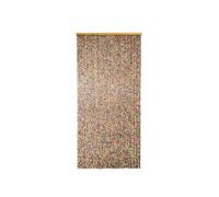 Rideau de porte en perles de bois carrée multicolore 90 x 200 cm - Morel