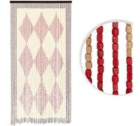 Rideau de porte en perles de bois pour la maison, 90cm de large X 195cm de haut, 60 brins verticaux, convient pour l'entrée, la décoration de cloison de cuisine, rideau suspendu Géométrique,Tout Impri