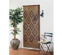 Morel – Rideau de porte en perles Olives Bois verni, motifs losanges 90 x 200 cm
