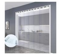 Rideau de porte en plastique transparent, kit de rideau de porte en PVC, rideau à lanières en PVC transparent pour accès aux chambres froides et aux congélateurs (transparent, 135 x 220 cm /