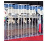 Rideau de porte en plastique transparent, kit de rideau de porte en PVC, rideau de porte à lanières en PVC transparent pour congélateur et cloison, facile à installer, (transparent, 150 x 22