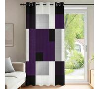 Rideau de Porte Imprimé Géométrie Couleur Contrastée 150x203cm, Occultant | Effet Isolant Thermique, Blocs de Couleurs Abstraits Rideaux de Placard pour Porte d'Entrée et Porte Balcon, 1 Pièce