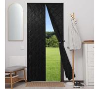 Rideau de Porte Isolant Magnétique,Anti-Froid Thermique en Tissu Oxford | Rideau Isolant Anti-Froid pour Porte,Isolation Thermique Hiver Noir,Fermeture magnétique automatique,pour porte balcon garage