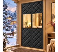Rideau de Porte Isolant Thermique avec Fermeture Magnétique et Fenêtre PVC | Aide À Limiter les Courants D’air Froid et À Conserver la Chaleur Dans L’entrée en Hiver(Black,75x190cm)