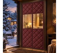 Rideau de Porte Isolant Thermique avec Fermeture Magnétique et Fenêtre PVC | Aide À Limiter les Courants D’air Froid et À Conserver la Chaleur Dans L’entrée en Hiver(Brown,160x195cm)