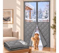 Rideau de Porte Isolant Thermique Magnétique, Anti-Froid pour Hiver | Rideau Thermique pour Porte D'Entrée, Magnétique, Coupe-Vent, Imperméable et Sans Perçage(Gray,100x210cm/39.4x82.7in)