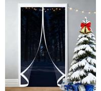Rideau de Porte Magnétique 130 x 216 cm Fermeture Automatique - Coupe-Ven- avec Protection Thermique Rideau Porte Isolant Thermique pour Salon, Chambre Chauffante, A