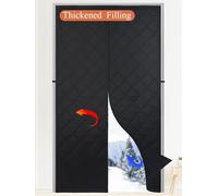 Rideau de porte magnétique à isolation thermique amélioré, garnissage en fibre de polyester épaisse et tissu Oxford plus épais, porte moustiquaire magnétique temporaire, rideaux de porte rétractables