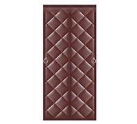 Rideau de porte magnétique à isolation thermique pour l'hiver, rideau de porte en coton PU marron pour réduire les pertes d'énergie et le bruit, s'adapte à tous les types de portes, 90 x 200 cm