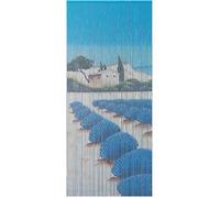Rideau de porte - MOREL - Lavandin - bambou peint - 90x200 cm - motif lavandin