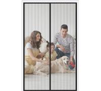 Rideau de porte - Moustiquaire magnétique - Filet lourd avec aimants puissants pour portes coulissantes - Facile à installer (97 x 210 cm) - Moustiquaire mains libres