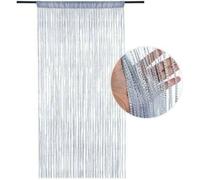 Rideau de porte occultant anti-mouches 100 x 200 cm -Moustiquaire en polyester -Décoration pour fenêtres et salles -Barrière contr