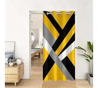Rideau de Porte Occultant Effet Isolant Thermique Anti-Froid, Motif 3D Rayures Géométriques Style Nordique 140x180cm avec Oeillets, Séparation de Pièce pour Salon et Fenêtre 1 pièce D2962