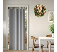 Rideau de Porte Pliant 100 x 218 cm Anti Froid et Chaleur, Séparateur de Pièce Pliable, Design Accordéon Rideau de Porte Pliant pour Salon, Balcon, Chambre Moderne, Gris