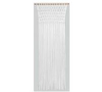 Rideau de porte Tressage macramé en jersey de coton - coloris blanc - 90 x 200 cm -